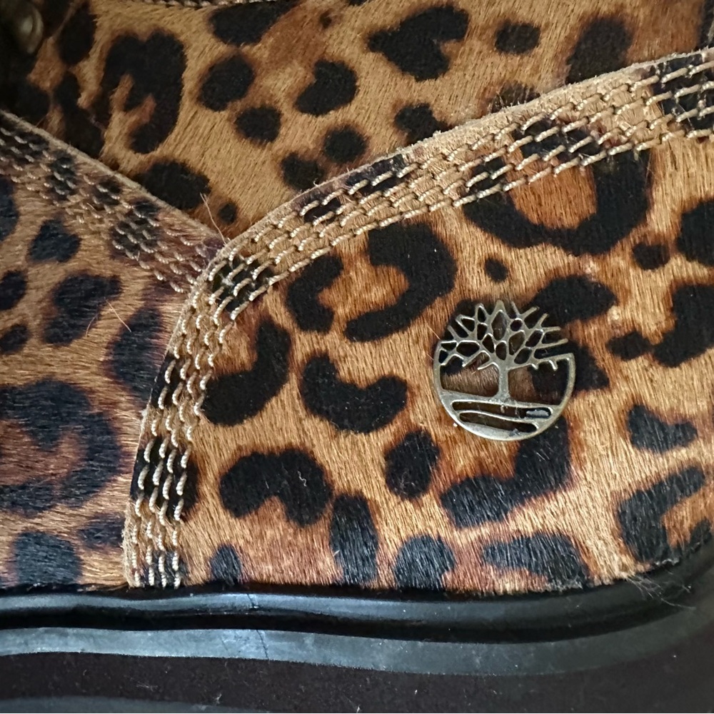 Timberland Leopard Print Lace-Up Ankle Boots